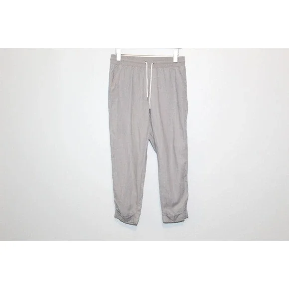 Athleta Bali Linen Ankle Pants Gray Lightweight Stretch Women's Size 8 H14016 - Picture 2 of 9